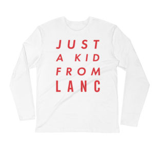 Just a Kid From Lanc Long Sleeve Fitted Crew